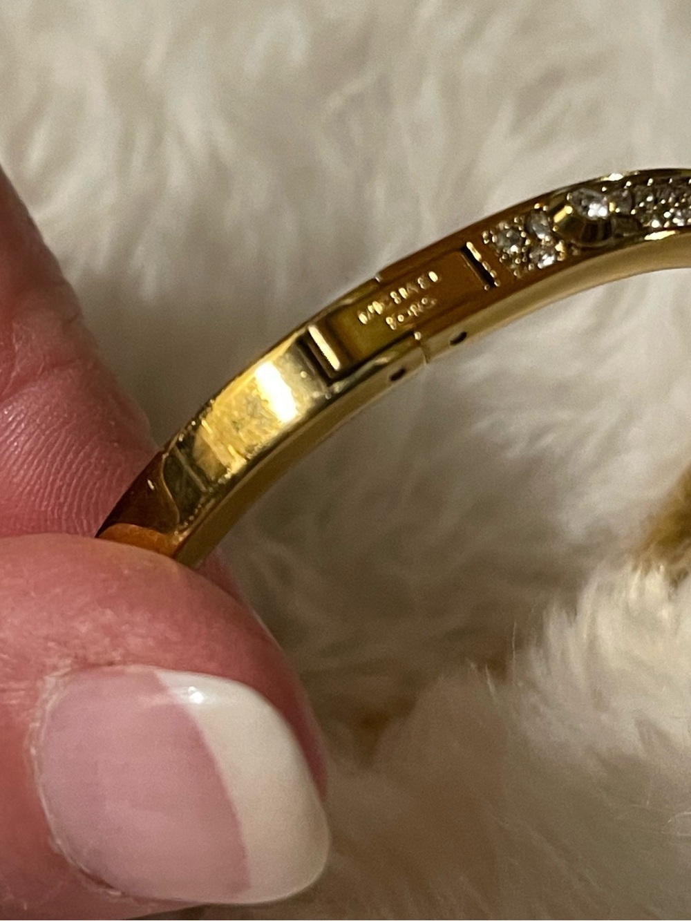 Michael Kors Gold Pavé Studded Hinged Bangle Bracelet - Picture 2 of 9